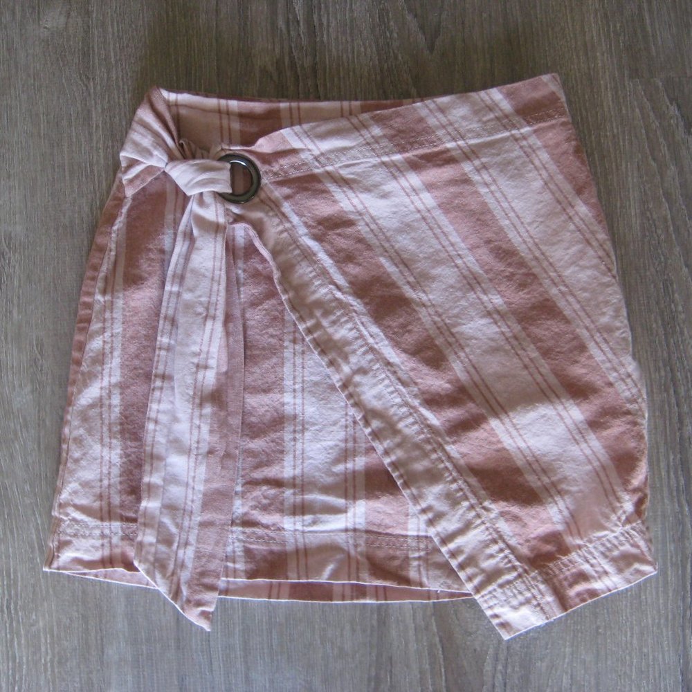 Free People Tuscan Tie Waist Wrap Mini Skirt Size 2